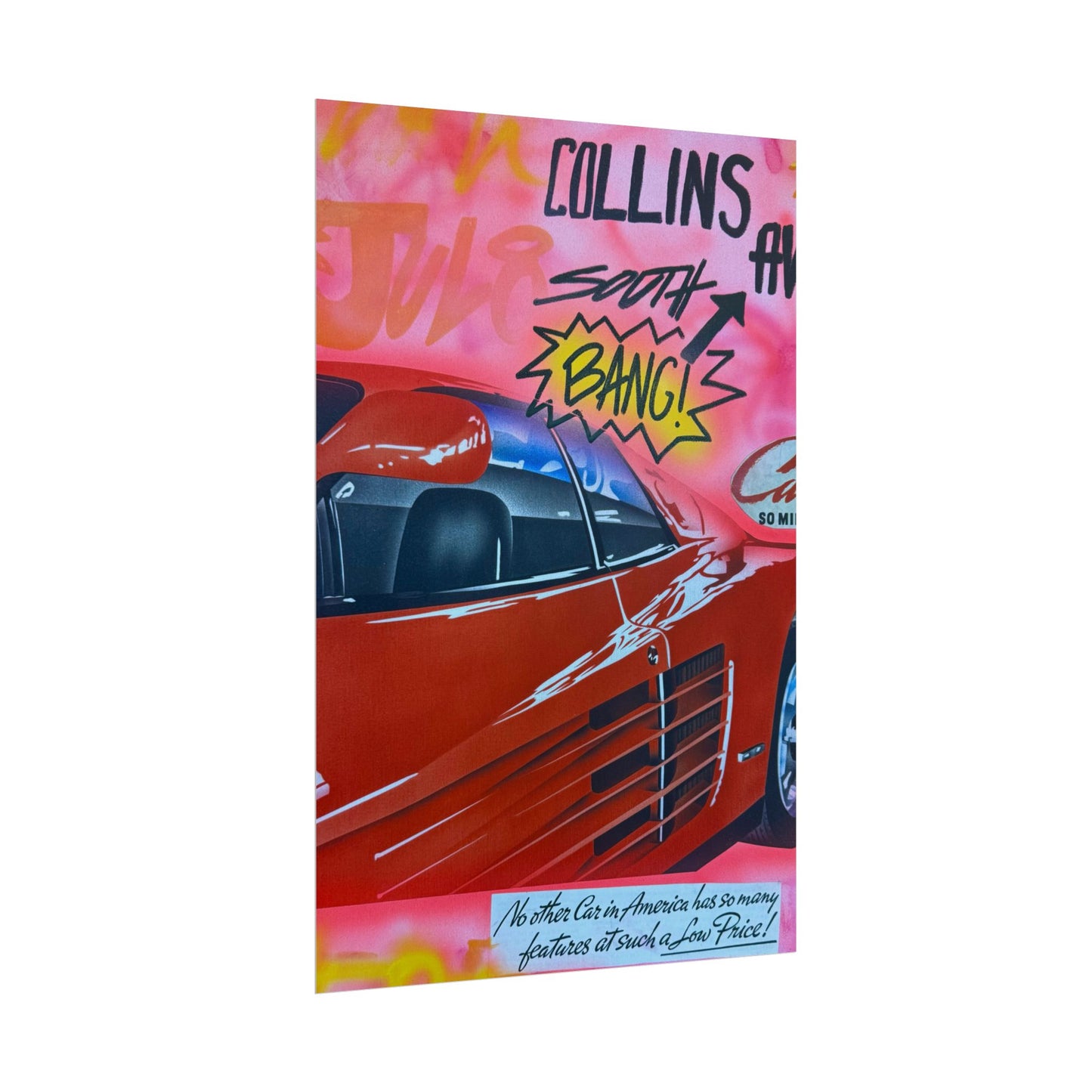 "miami momentos" airbrush rolled print