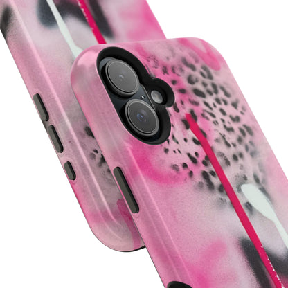 MagSafe "pink cheetah" airbrush iPhone case