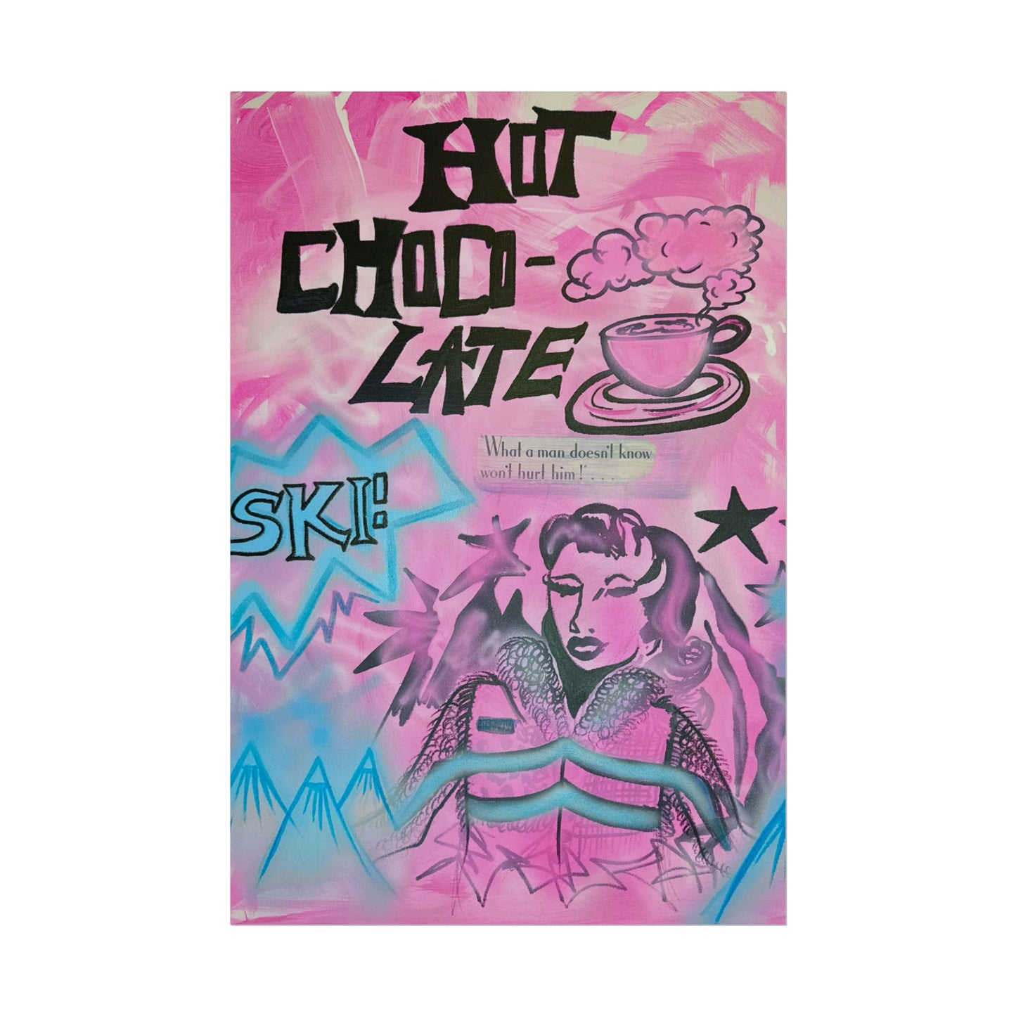 "avant le ski" airbrush rolled print