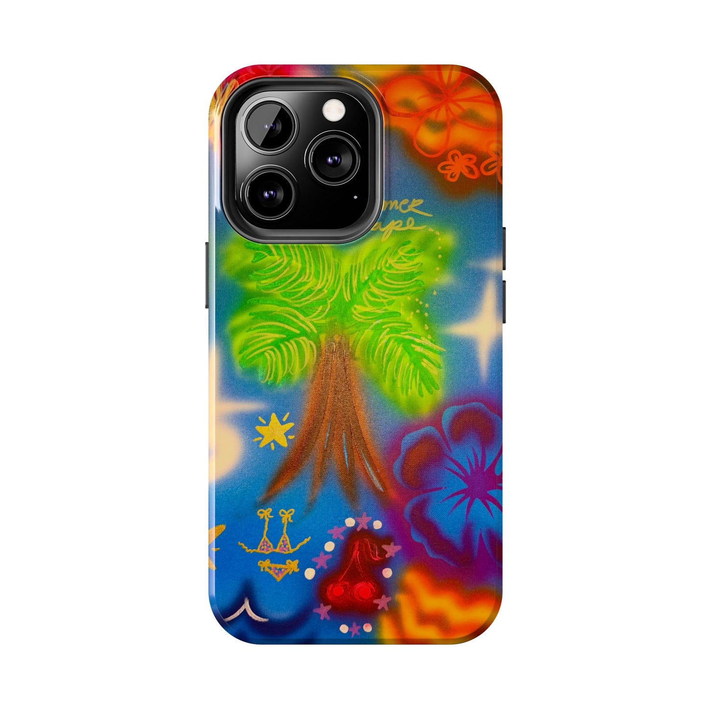 "neon blue palms" airbrush iPhone case