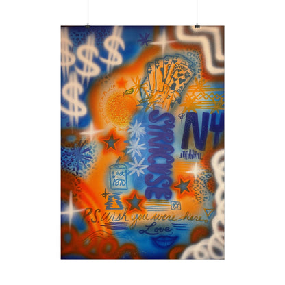 "syracuse, ny" airbrush rolled print