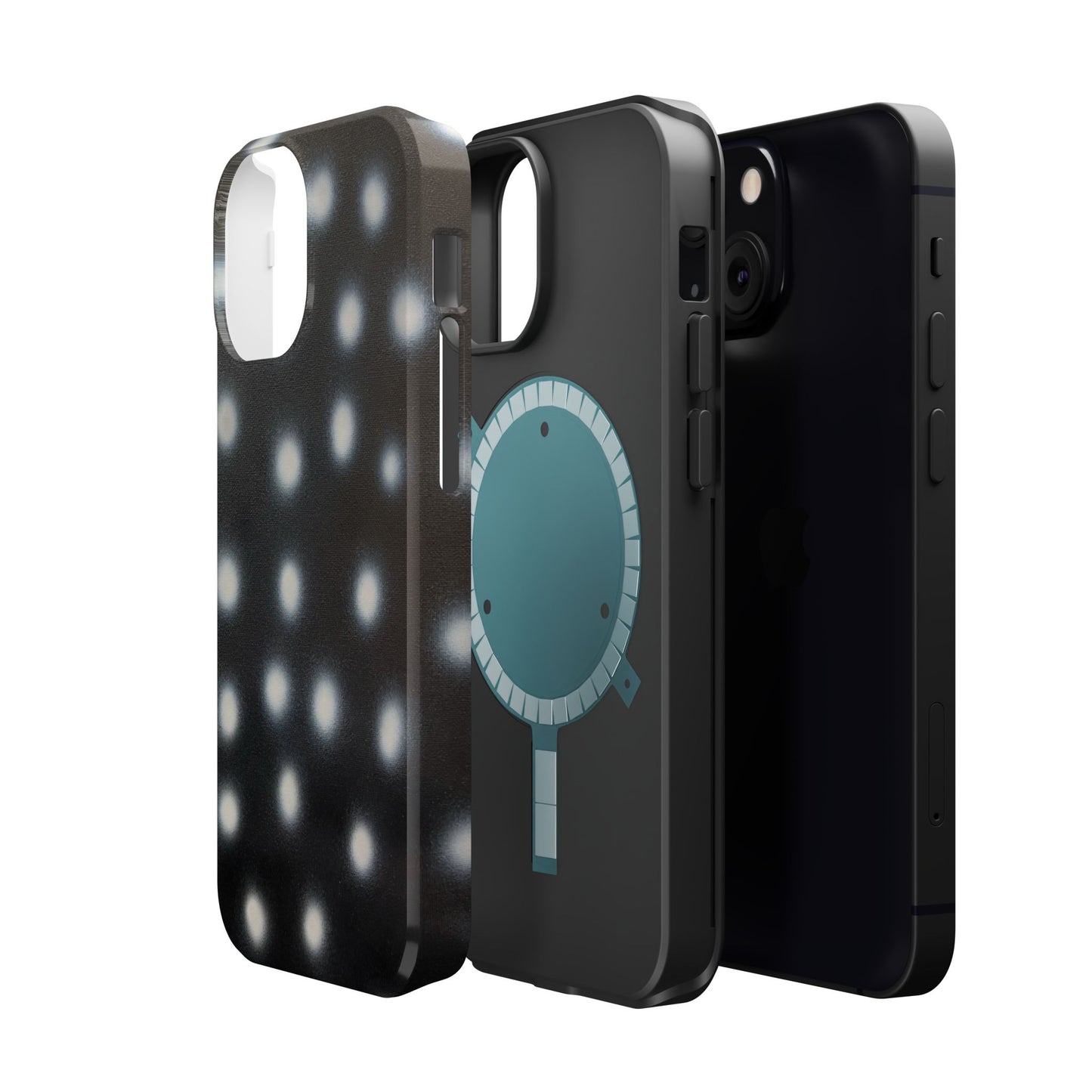 MagSafe "coconut noir polka dot" airbrush iPhone case