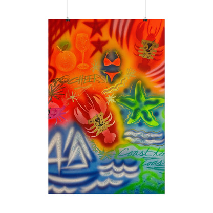 "tipsy lobster" airbrush rolled print