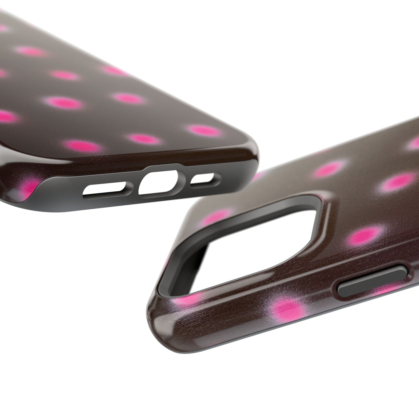 MagSafe "cherry mocha polka dot" airbrush iPhone case
