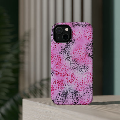MagSafe "pink cheetah" airbrush iPhone case