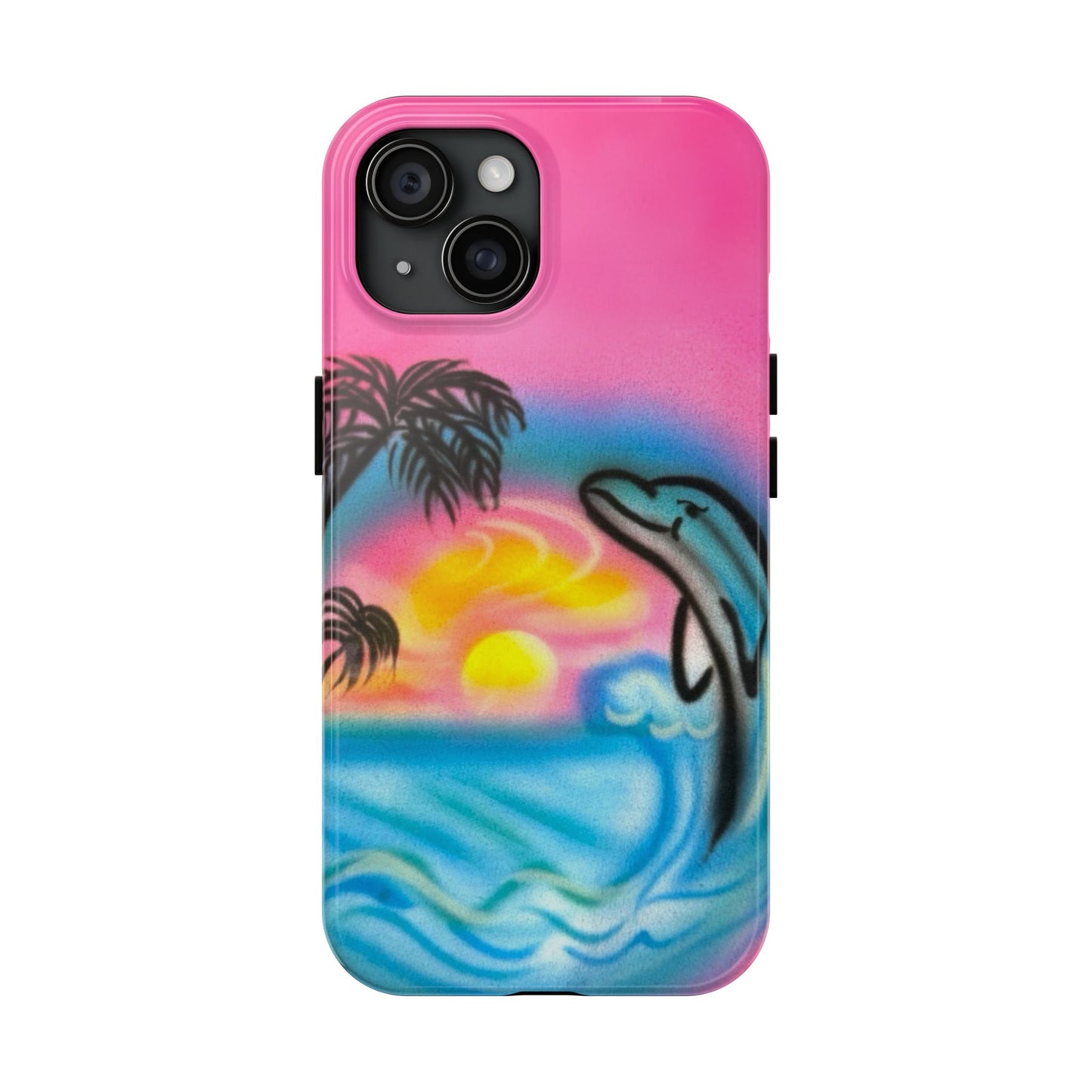 "dolphin love" airbrush iPhone case