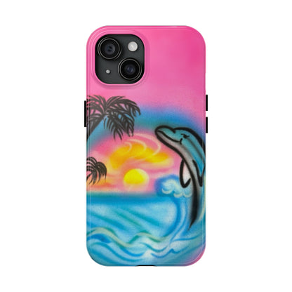 "dolphin love" airbrush iPhone case