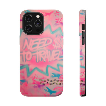 MagSafe "need $$ to travel" airbrush iPhone case
