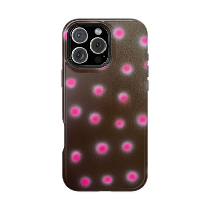MagSafe "cherry mocha polka dot" airbrush iPhone case
