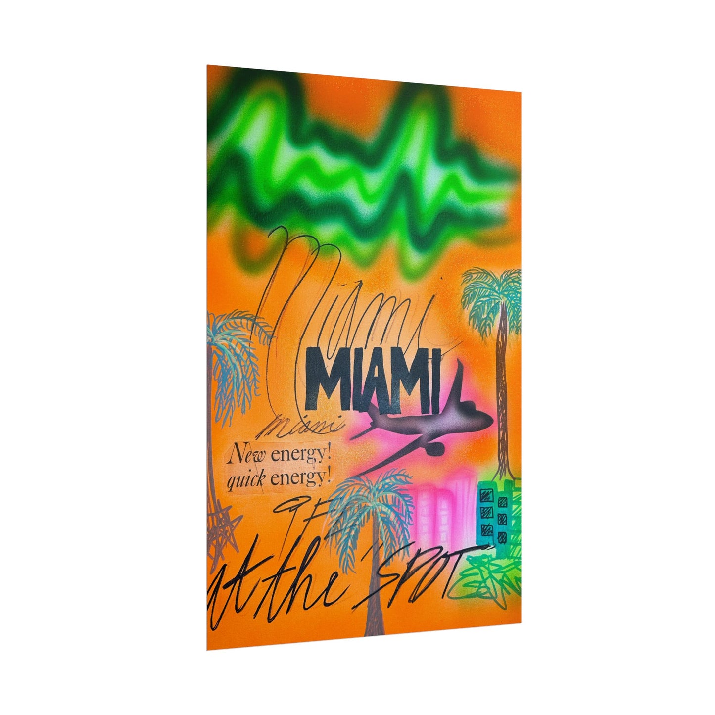 "miami, fl" airbrush rolled print