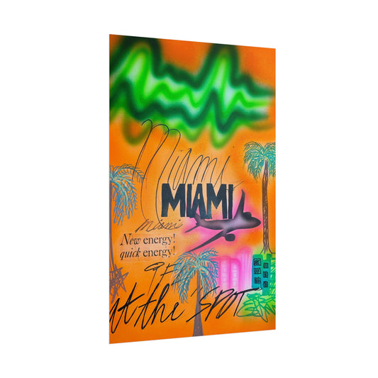 "miami, fl" airbrush rolled print