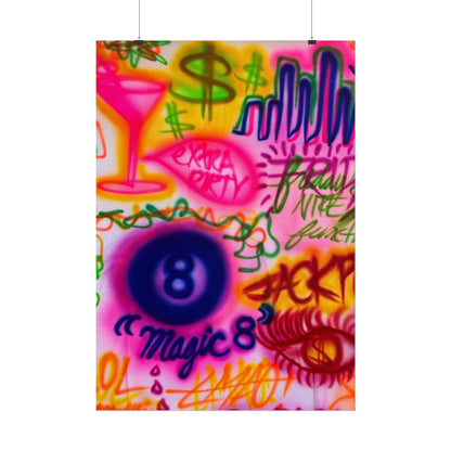 "colorful chaos" airbrush rolled print