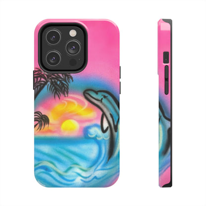 "dolphin love" airbrush iPhone case