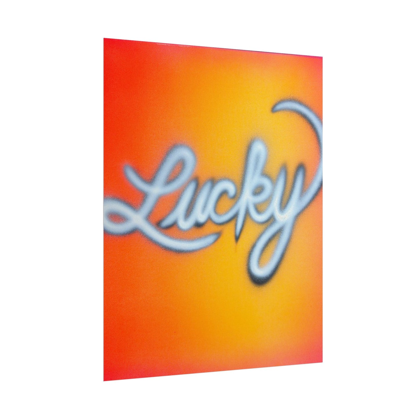 "lucky" airbrush rolled print