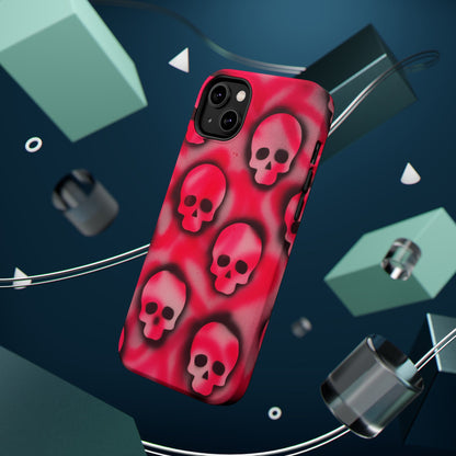 MagSafe "pink skully" airbrush iPhone case