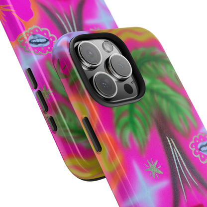 "neon pink palms" airbrush iPhone case