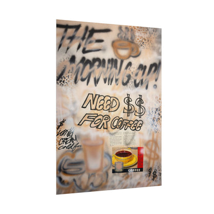 "need $$ for coffee" airbrush rolled print