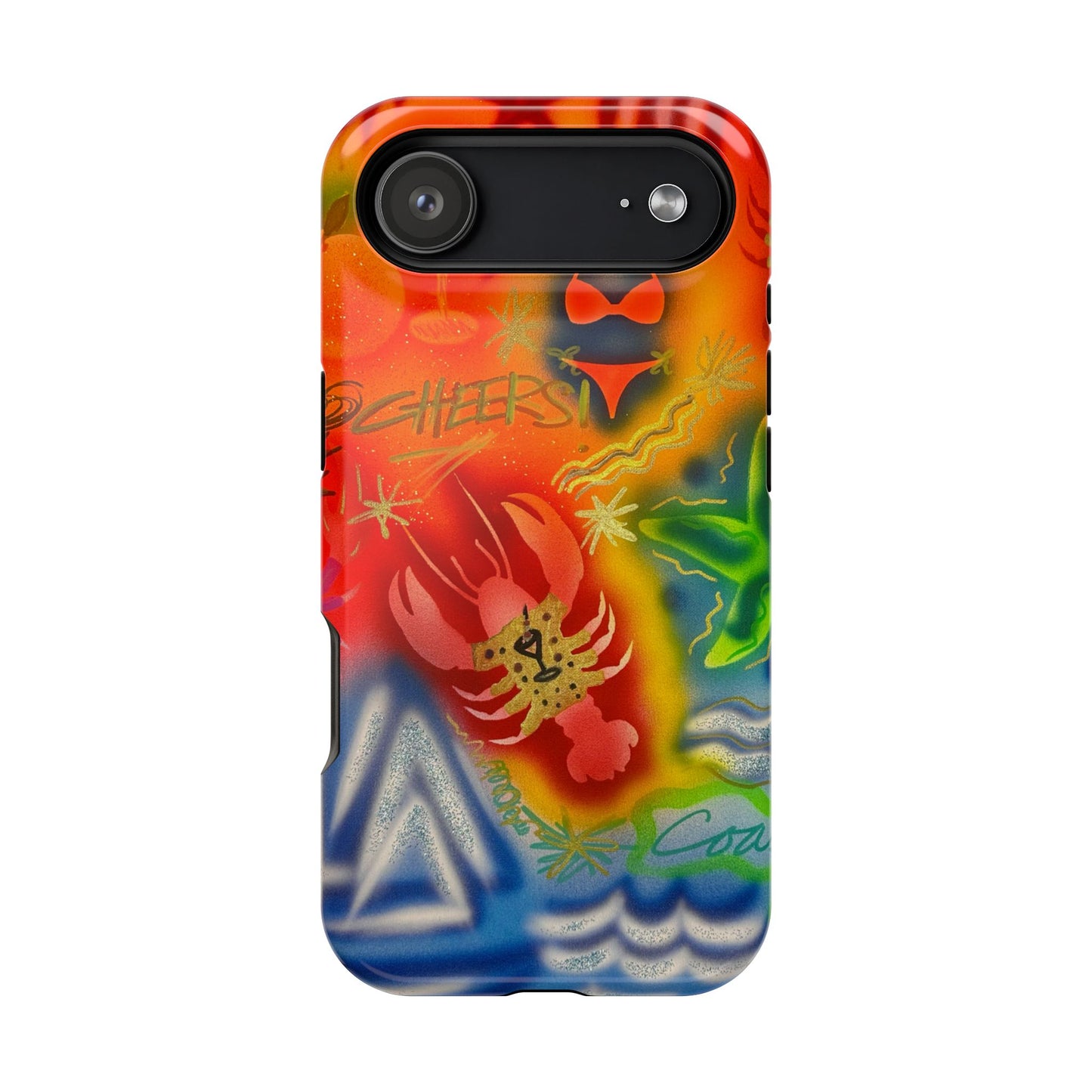 MagSafe "tipsy lobster" airbrush iPhone case