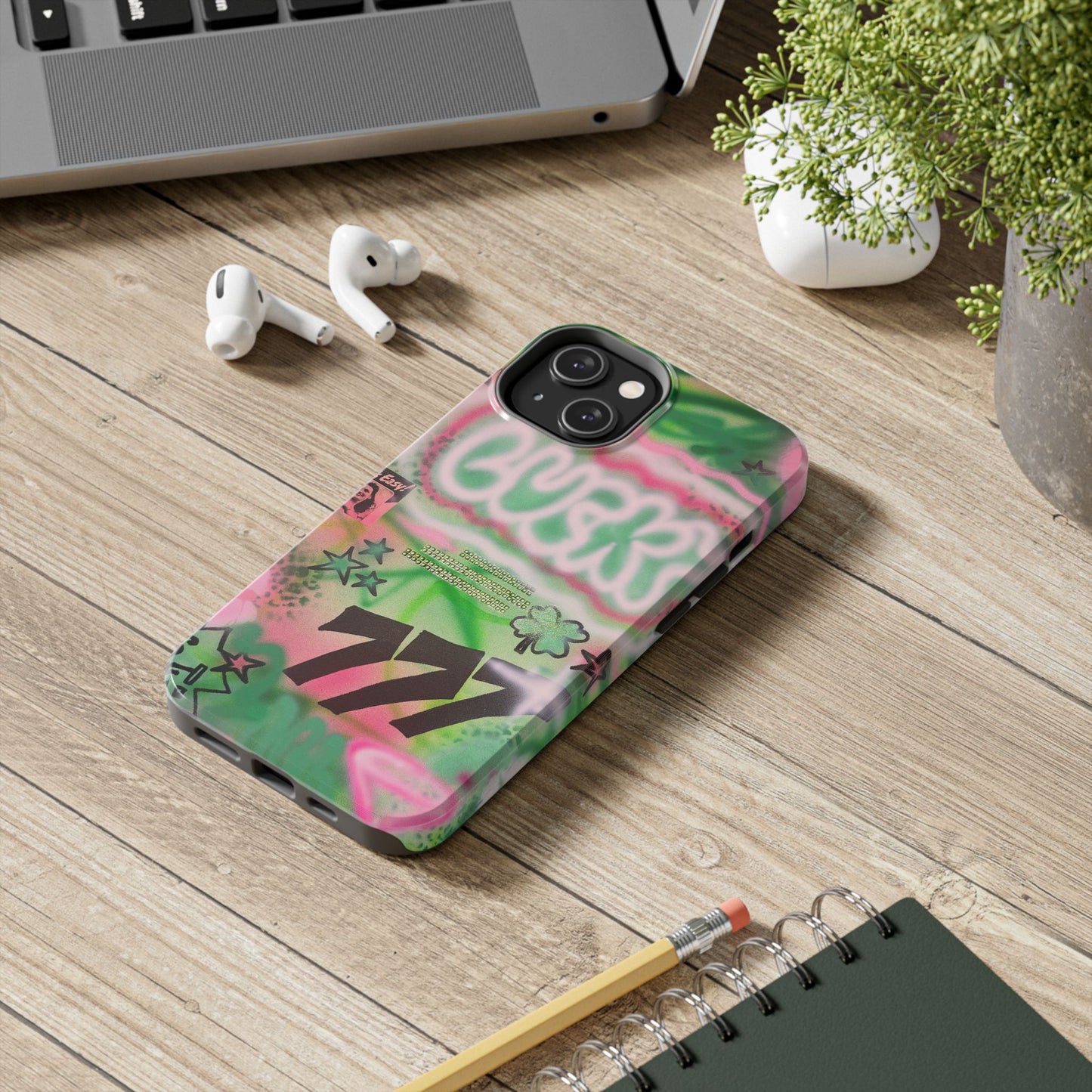 "so lucky" airbrush iPhone case