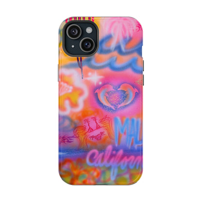 "mornings in malibu" MagSafe airbrush iPhone case