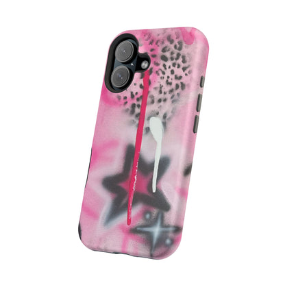MagSafe "pink cheetah" airbrush iPhone case