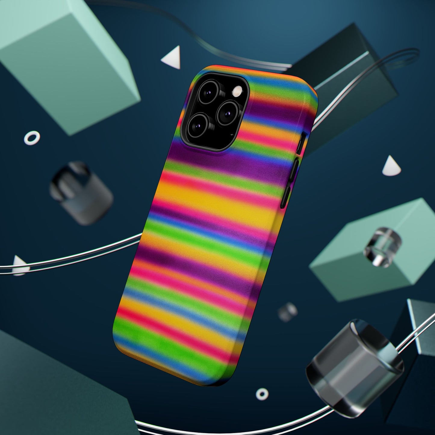 MagSafe "colorful stripes" airbrush iPhone case