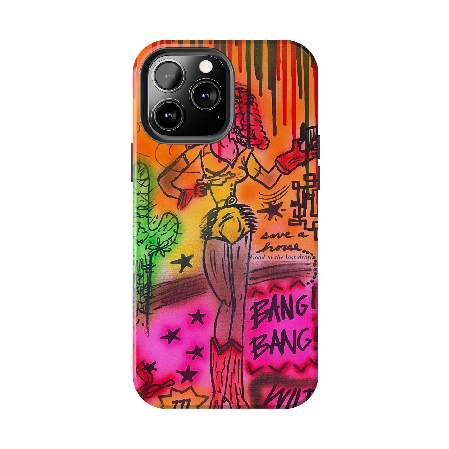 "wild, wild west" airbrush iPhone case