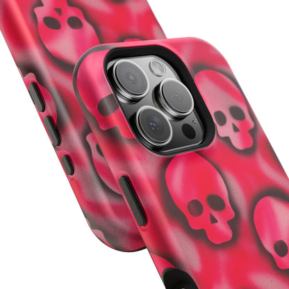 MagSafe "pink skully" airbrush iPhone case