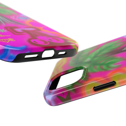 "neon pink palms" airbrush iPhone case