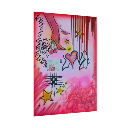 "cherry luvr" airbrush rolled print