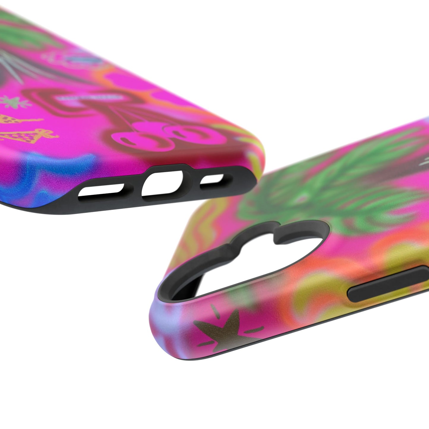 MagSafe "neon pink palms" Airbrush iPhone-Hülle