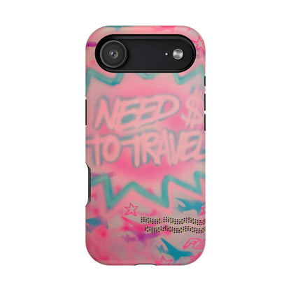 MagSafe "need $$ to travel" airbrush iPhone case