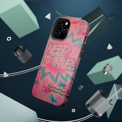 MagSafe "need $$ to travel" airbrush iPhone case