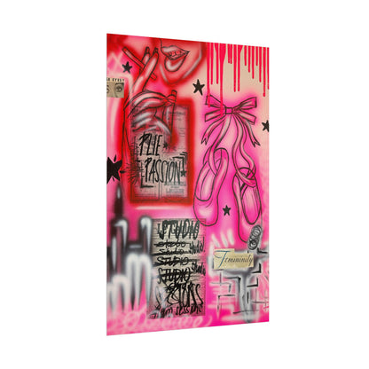 "plié passion" airbrush rolled print