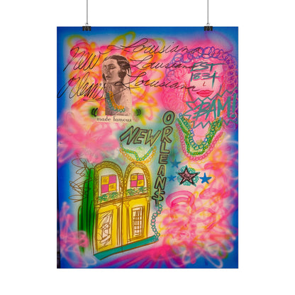 "new orleans, la" airbrush rolled print