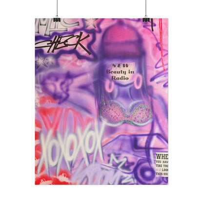 "mic check" airbrush rolled print