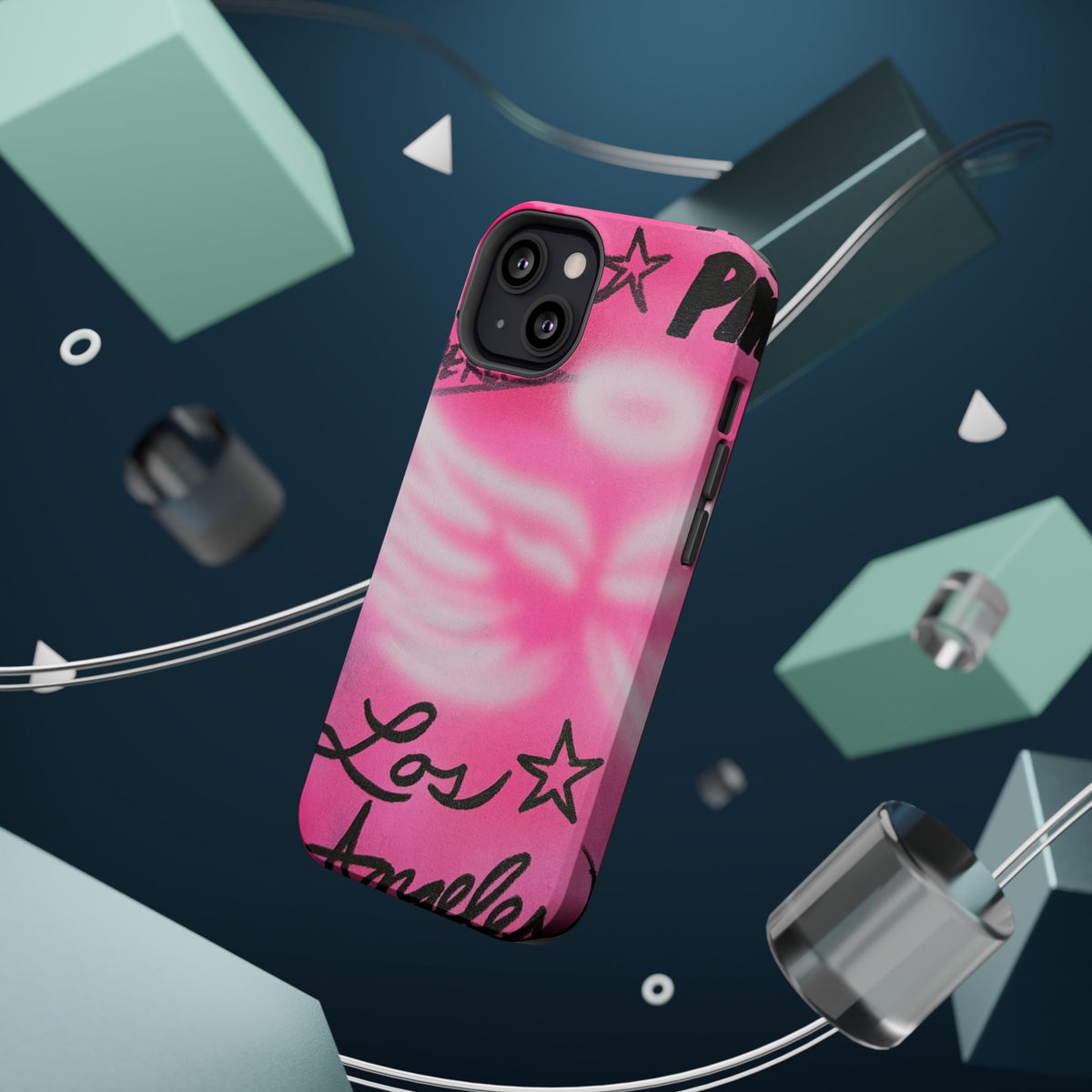 MagSafe "pinke Engelsflügel" Airbrush iPhone Hülle