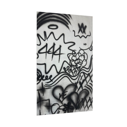 "444" airbrush rolled print