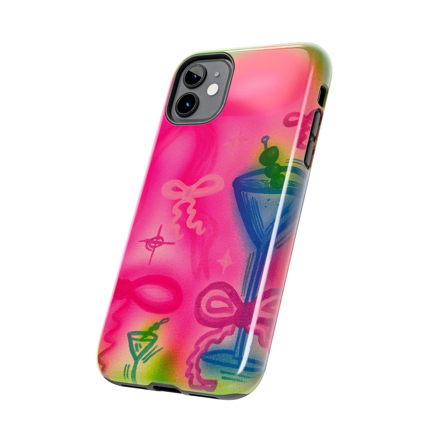 "bow martini" airbrush iPhone case