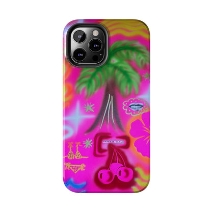 "neon pink palms" airbrush iPhone case