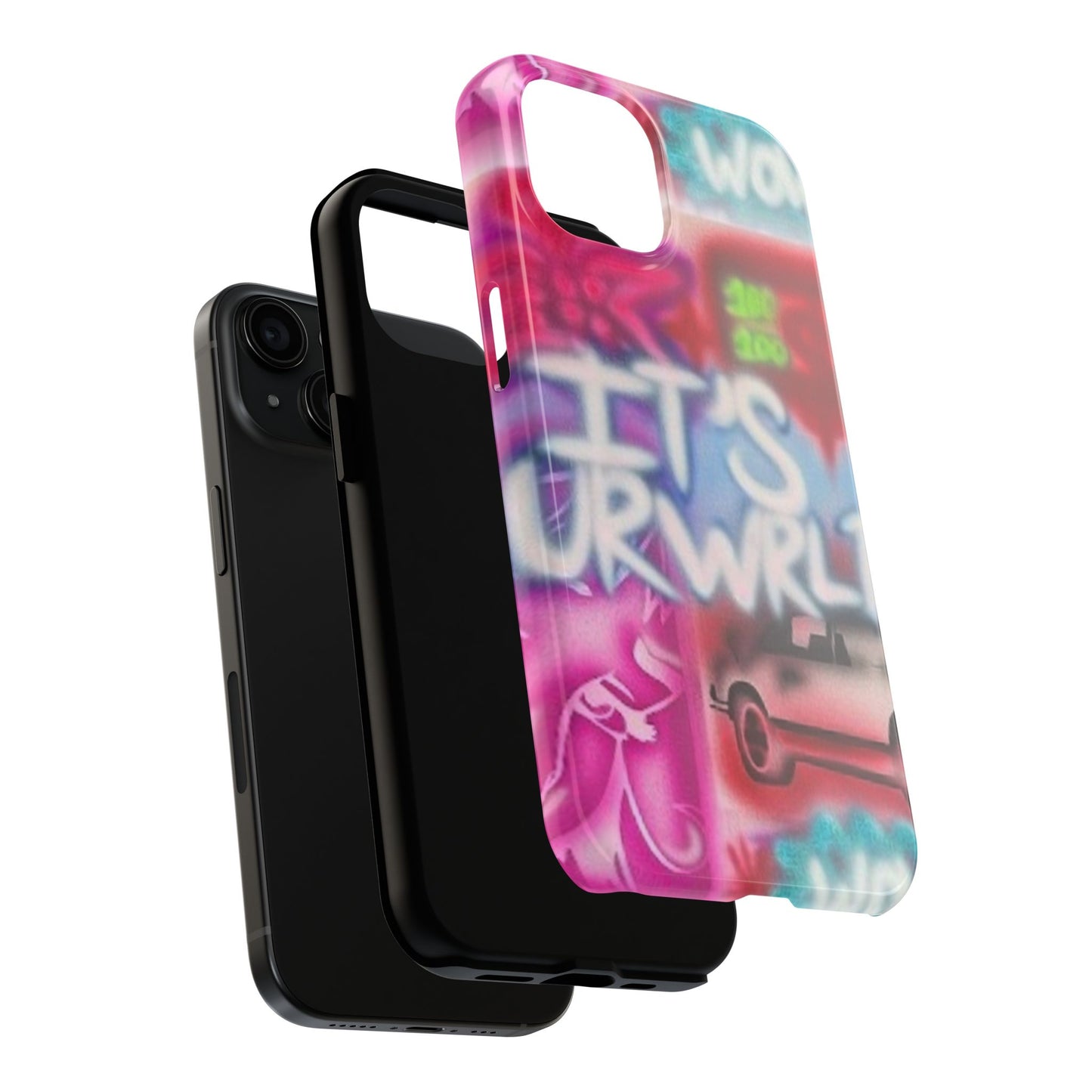 "it's ur WRLD" airbrush iPhone case