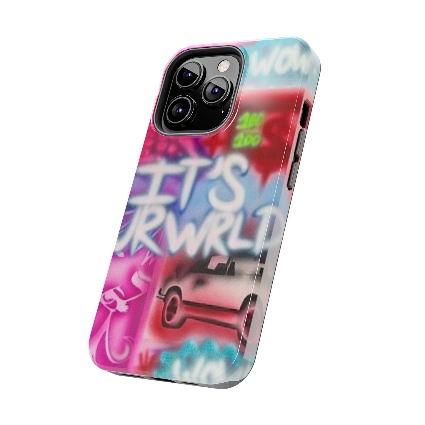 "it's ur WRLD" airbrush iPhone case