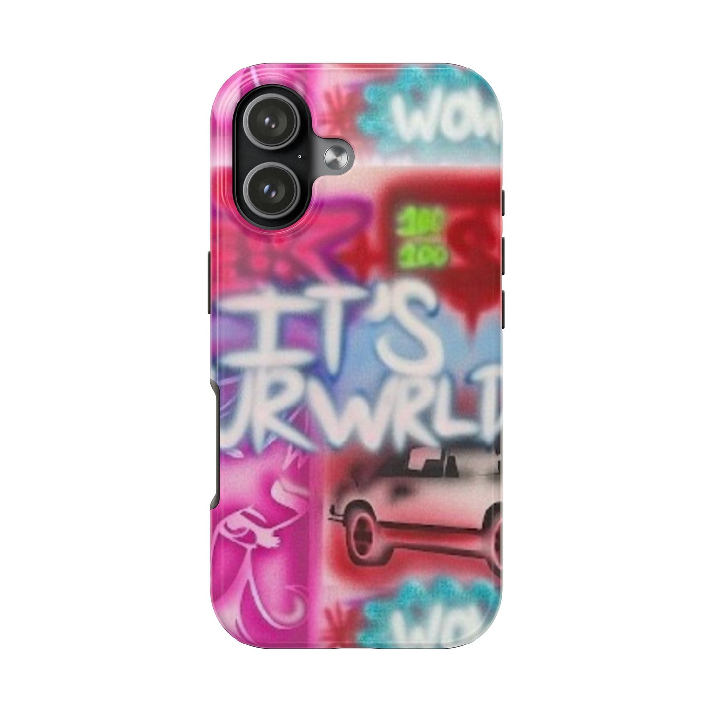 "it's ur WRLD" airbrush iPhone case