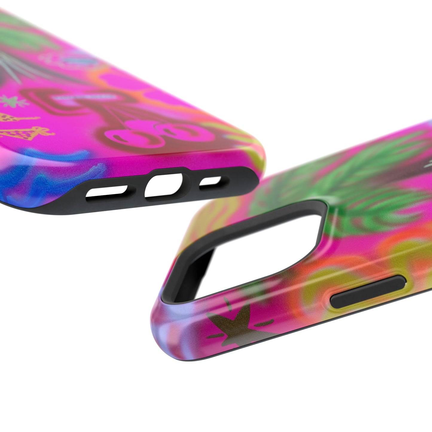 MagSafe "neon pink palms" Airbrush iPhone-Hülle