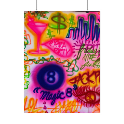 "colorful chaos" airbrush rolled print
