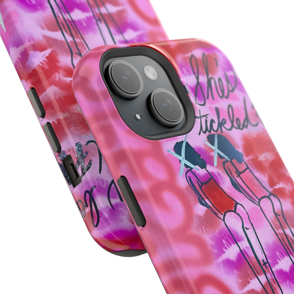 MagSafe "tickled pink" airbrush iPhone case