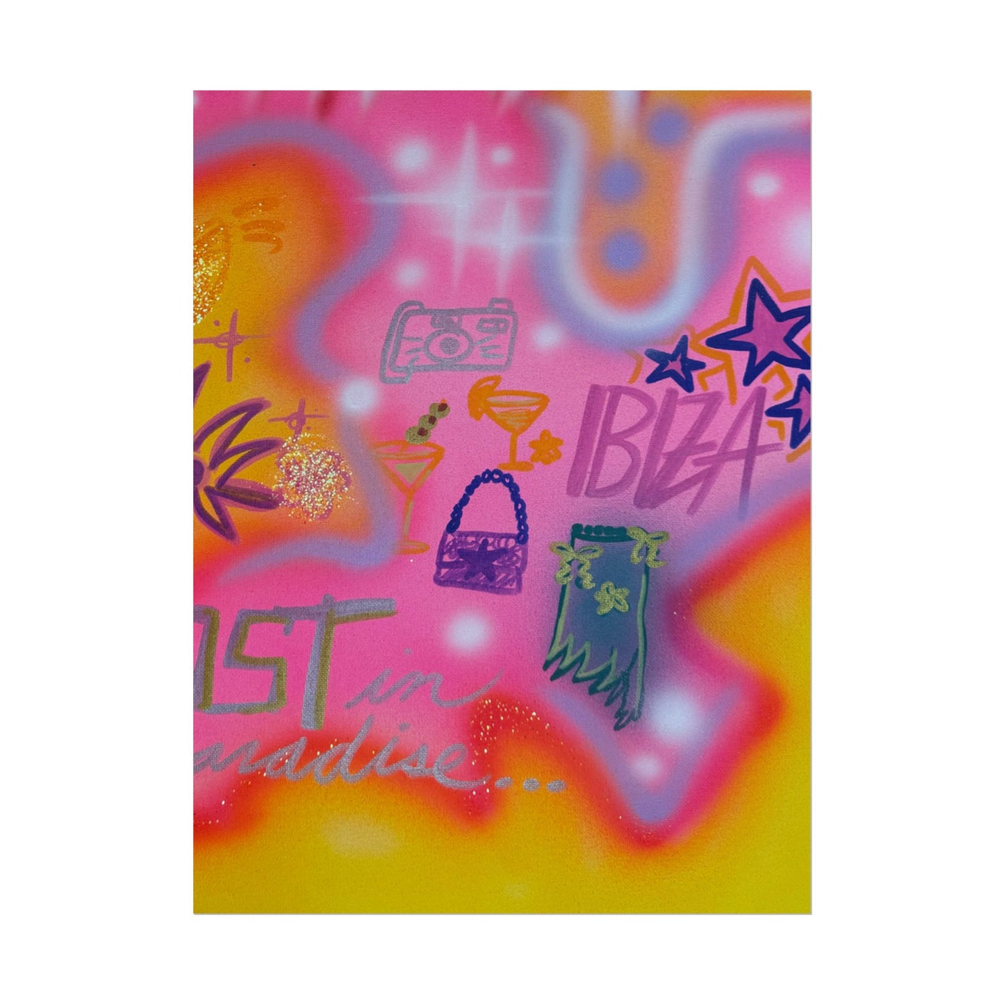 "ibiza" airbrush rolled print