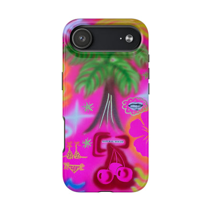 "neon pink palms" airbrush iPhone case