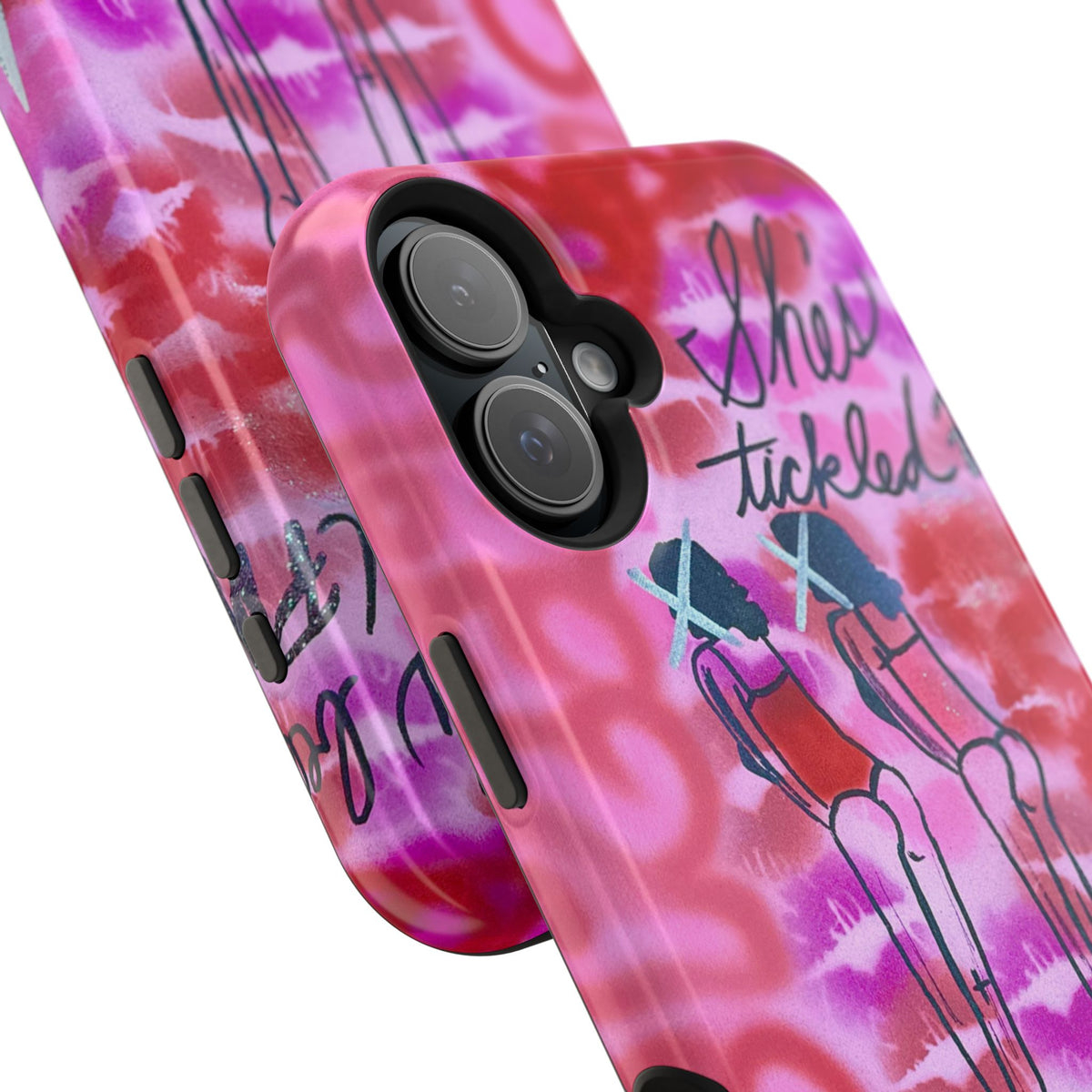 MagSafe "tickled pink" airbrush iPhone case