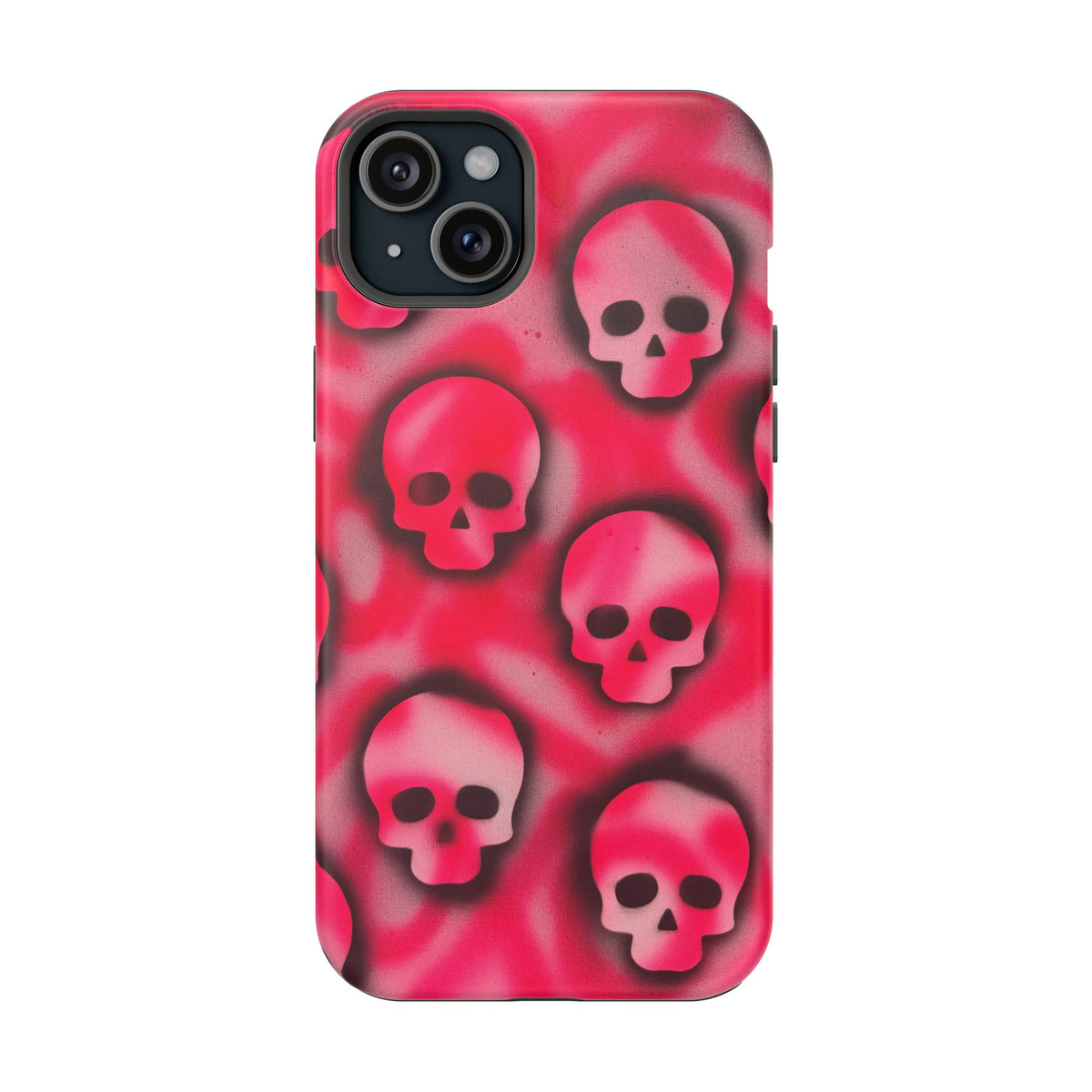 MagSafe "pink skully" airbrush iPhone case